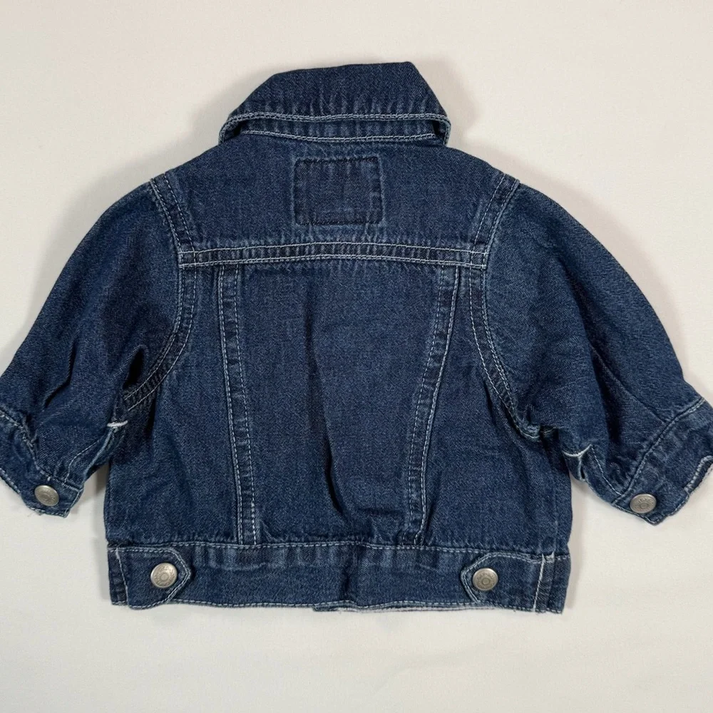 BABY GAP Classic Vintage Y2K 00s Newborn Dark Wash Denim Jean‎ Jacket Casual